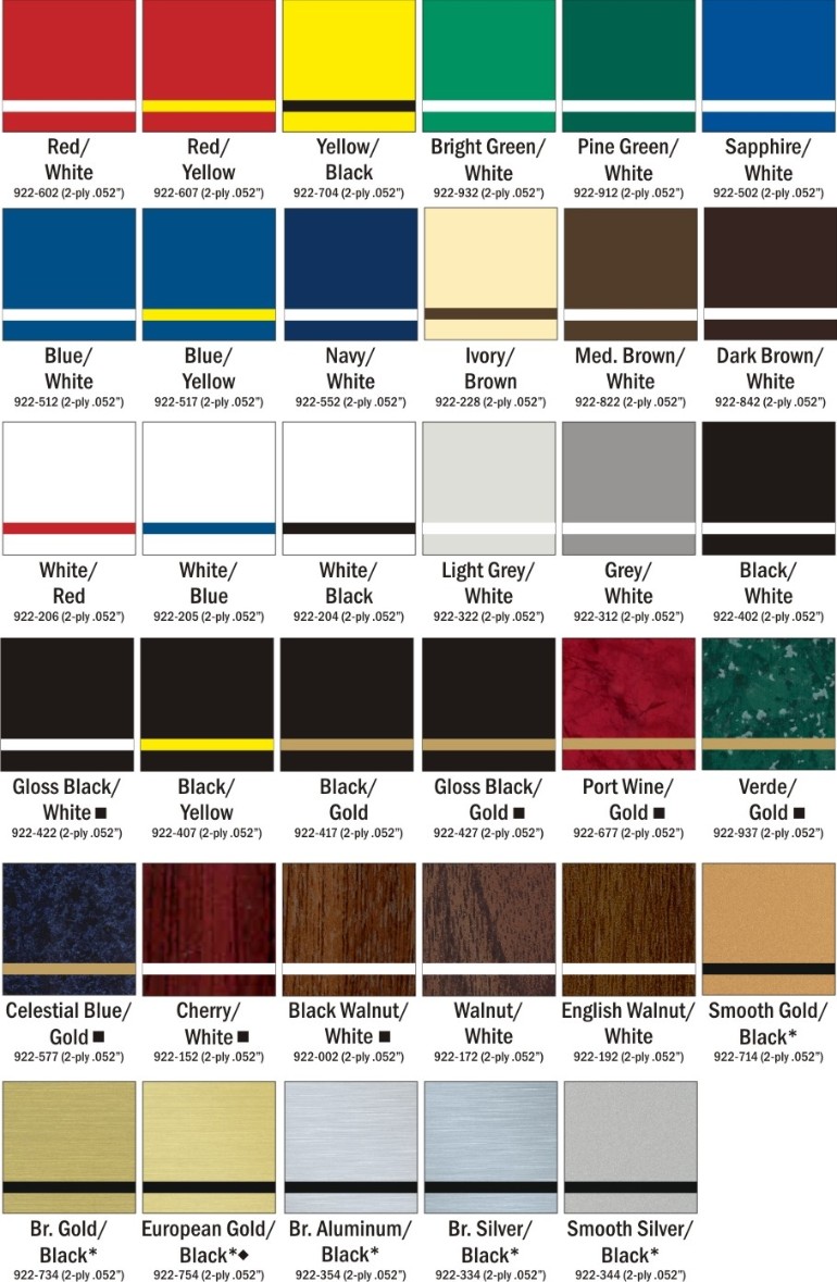 Rowmark Color Chart